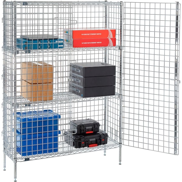 Nexel Chrome, Security Shelving Unit, 2 Quick Adjust Shelves, 48W x 14D x 66H SU1448CPS2 - main